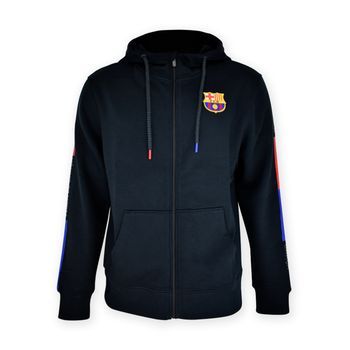Sudadera Fc Barcelona Adulto Black Con Cremallera