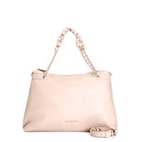 bolso shopping suave con asas de cadena roscadas camel