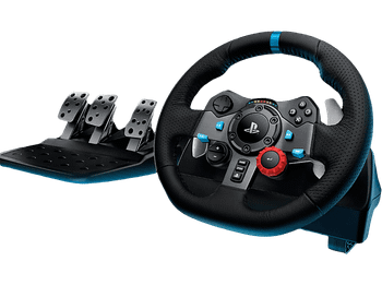 Volante - Logitech G G29 Driving Force, PS5/PS4/PS3, PC, 6 velocidades, Pedales ajustables, Force Feedback, Giro de 900°, Controles integrados, Negro