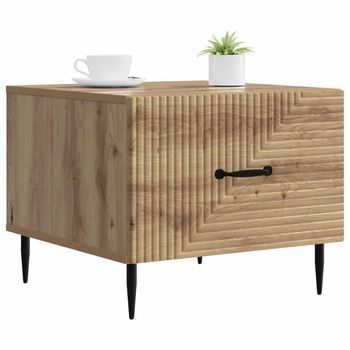 Mesa De Café - Mesa De Centro - Mesa Baja Con Cajón Roble Artesanal 49 X 50 X 40 Cm