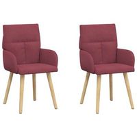 sillas de comedor 2 uds tela rojo vino 60 x 56 x 96 cm vidaxl