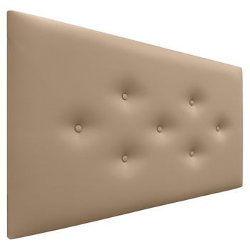 Dhome Cabecero De Polipiel Con 3 Hileras Intercaladas De Botones Cabezal Tapizado Cama Lujo (marrón Claro, 105cm)