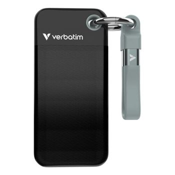 Unidad SSD Externa Verbatim Pocket 2TB M.2 USB-C 3.2 Gen2 1000MB/s Negro Gris