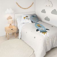 funda nordica infantil reversible 2 piezas de 100 algodon cama 90 hei viaje espacial