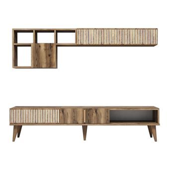 Mueble Tv Con Estante Milán Nogal