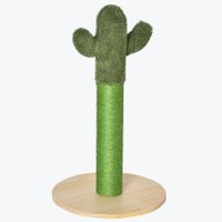 pawhut rascador para gato de interior en forma de cactus arbol para gatos en sisal resistente con base 40 x 40 x 65 cm verde