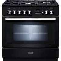 rangemaster professional fxp 90 dual fuel range cooker - black black
