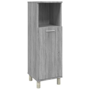 Mueble De Baño | Armario De Baño Madera Contrachapada Gris Sonoma 30x30x95 Cm
