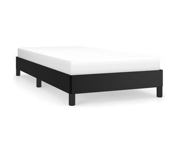Estructura de cama de cuero sintético negro 90x200 cm
