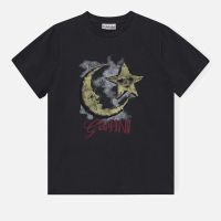 ganni moonlight cotton-jersey t-shirt - m