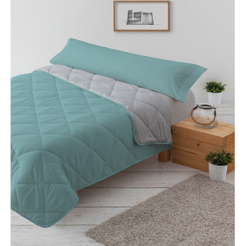 Edredón Nórdico 300gr Bicolor Reversible Cama 135/140cm Aqua / Gris Claro  Donegal Collections