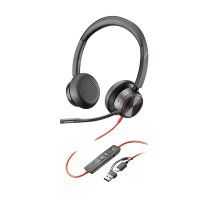 HP Poly Auriculares estÃ©reo Poly Blackwire 8225 USB-C + Adaptador USB-C/A