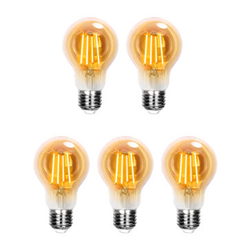 Aigostar Bombilla LED E27 Vintage Retro Vintage 4W (Equivalente a 38W), Blanco Cálido 2200K, 430 Lúmenes, Ángulo de Apertura: 360°, CRI＞80, No Regulable, 5 Unidades