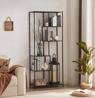 estante industrial para biblioteca con 5 niveles en metal negro