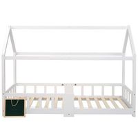 cama cabina 90x200cm de madera maciza con pizarra blanco