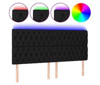 vidaxl cabecero con luces led tela negro 200x7x118128 cm