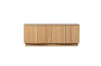 mueble de tv de madera y chapa de roble natural