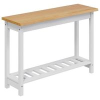 mesa consola ekai blanco 112 x 35 x 76 cm madera de pino maciza vidaxl