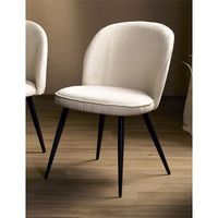 silla isuan clasic beige con patas negras 52x61x80 cms