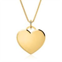 cadena corazon grabable oro 14 quilates
