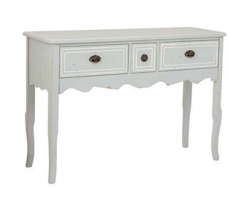 Recibidor de madera en color blanco, con tres cajones