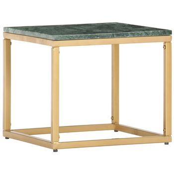 Mesa De Centro Piedra Real Textura De Mármol Verde 40x40x35 Cm Vidaxl