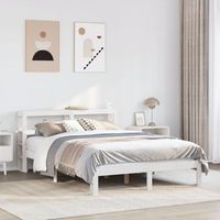 cama de matrimonio  cama de adulto  estructura de cama con cabecero madera pino blanco 120x190 cm cfw338613