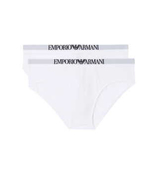 Emporio Armani para hombre. EM000251_AF14134 Set 2 Slips Max blanco (M), Homewear, Viscosa
