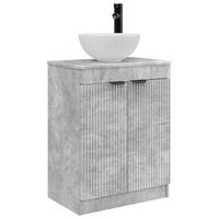 vanidad de bano con lavabo gris hormigon 54 x 35 x 83 cm vidaxl
