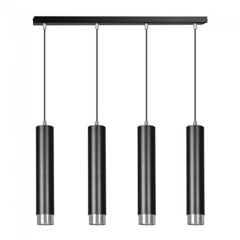 Regleta colgante mura negro/cromo (4 luces)