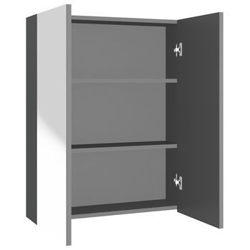 Armario De Espejo De Baño Mdf Gris Antracita 60x15x75 Cm Vidaxl