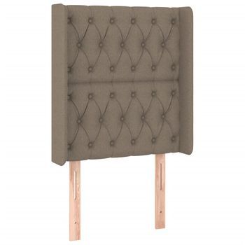 Cabecero Cama Mueble De Dormitorio Con Led De Tela 83 X 16 X 118/128 Cm Gris Topo M02_0000956