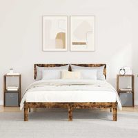 mesita de noche 2 uds - dormitorio - madera de ingenieria - roble ahumado 305x27x595cm