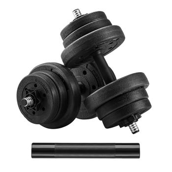 SONGMICS Juego de mancuernas ajustables, con Barra adicional, 20KG, 30 KG, para hombres y mujeres, Entrenamiento de fitness, Levantamiento de pesas en el gimnasio de casa - 1 Par