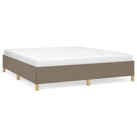 cama tapizada 203x180x35 cm tejido 100  poliester contrachapado y madera tratada - taupe