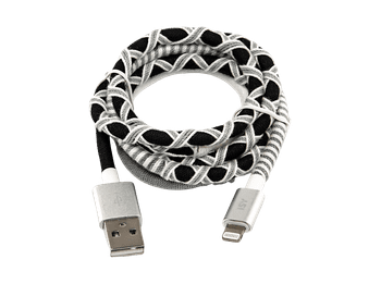 Cable USB a Lightning - ISY IUC-4100-SB-L Lightning, 1 m, USB-A, 10 W, Blanco y negro