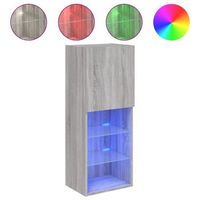 mueble para tv con luces led gris sonoma 405x30x102 cm
