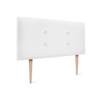 cabecero de polipiel con 2 hileras de botones 110x105cm con patas camas 105 - blanco