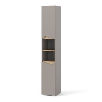 Armario De Baño Marelle 30 X 180 Cm Con Puertas Y Compartimentos Abiertos Vicco