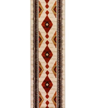 Azteka - Alfombra de lana de estilo étnico - Rollo Pasillero 70 y 90 cm de ancho