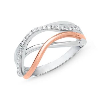 Anillo de plata 925 bicolor con circonita
