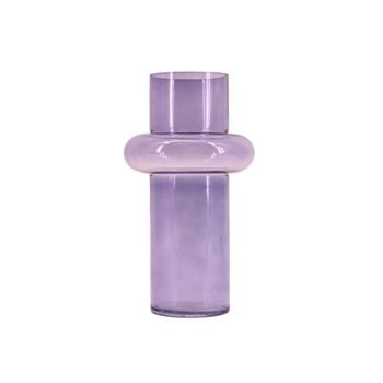 Jarrón anillo de vidrio morado 31cm