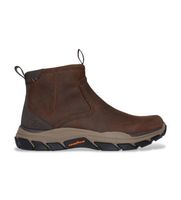 skechers para hombre 205176 botines de piel relaxed fit respected evanston marron 46 plano cremallera casual