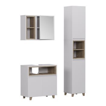 Conjunto De Muebles De Baño Elnor 3 Piezas Con Armario Alto Vicco