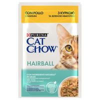 cat chow 52 x 85 g - pack ahorro - pollo con bolas de pelo y judias verdes