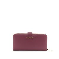 cartera efecto saffiano con letras bordeaux taglia unica