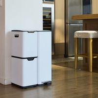 cubo de basura de cocina de reciclaje blanco  60l