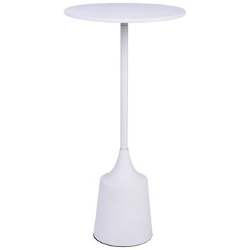 Mesa auxiliar de metal blanco 30x30x59.5h cm