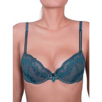 luna splendida relleno sujetador push-up gothic azul para mujer