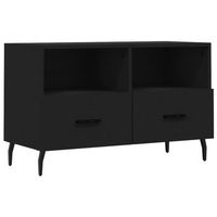 mueble para tv madera contrachapada negro 80x36x50 cm